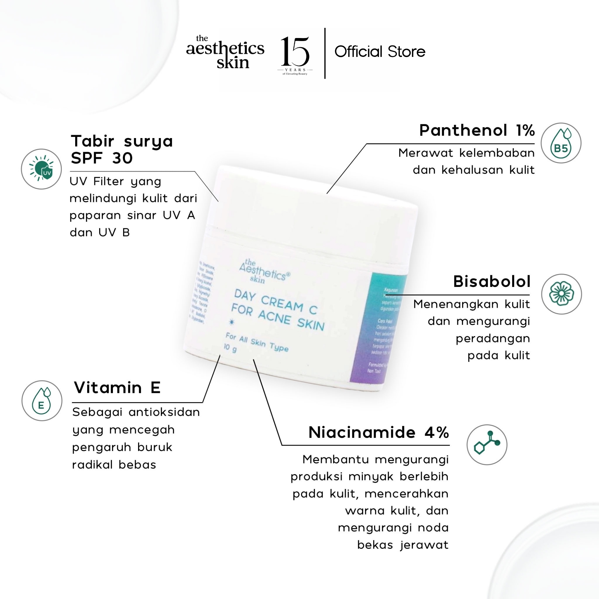 BUY 1 GET 1 The Aesthetics Skin Day Cream C for Acne Skin